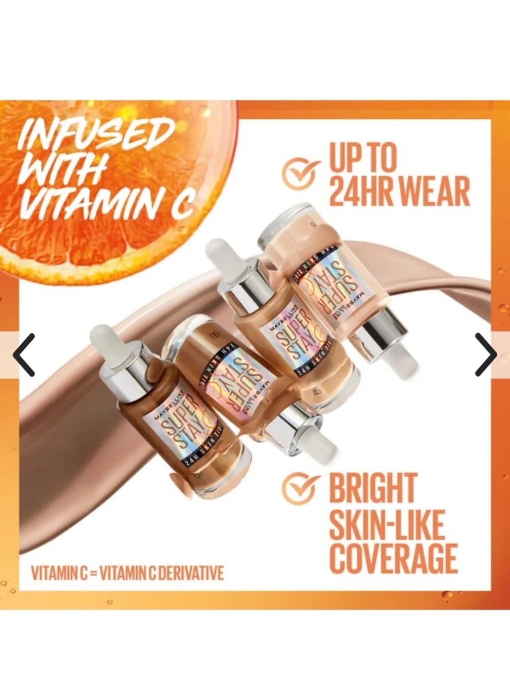 Maybelline Super Stay 24HR Foundation Tint with Vitamin C - 37